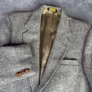 Hunting Horn Sport Coat Mens Fits 40R Gray Herringbone Tweed Wool Blazer Classic